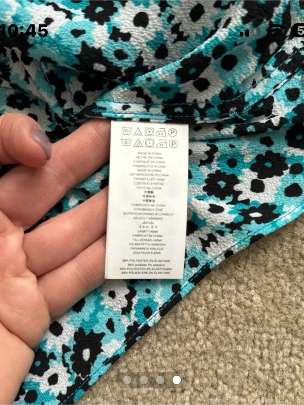 Michael Kors Off-Shoulder Floral Ruffle Top in Teal and Black Size S
